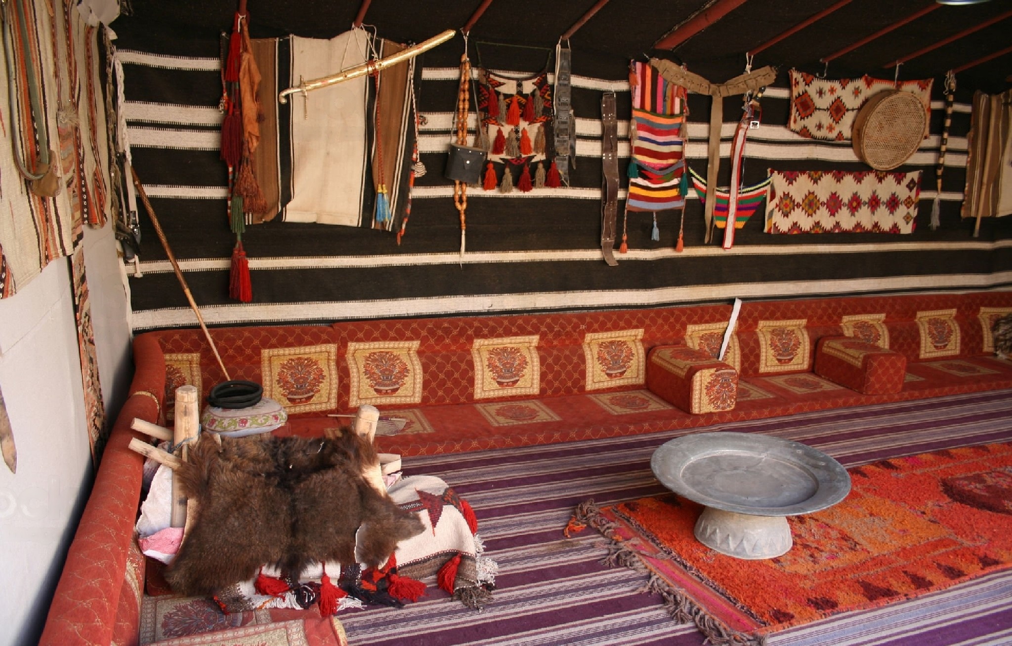 Traditional Bedouin sitting area in a cozy room