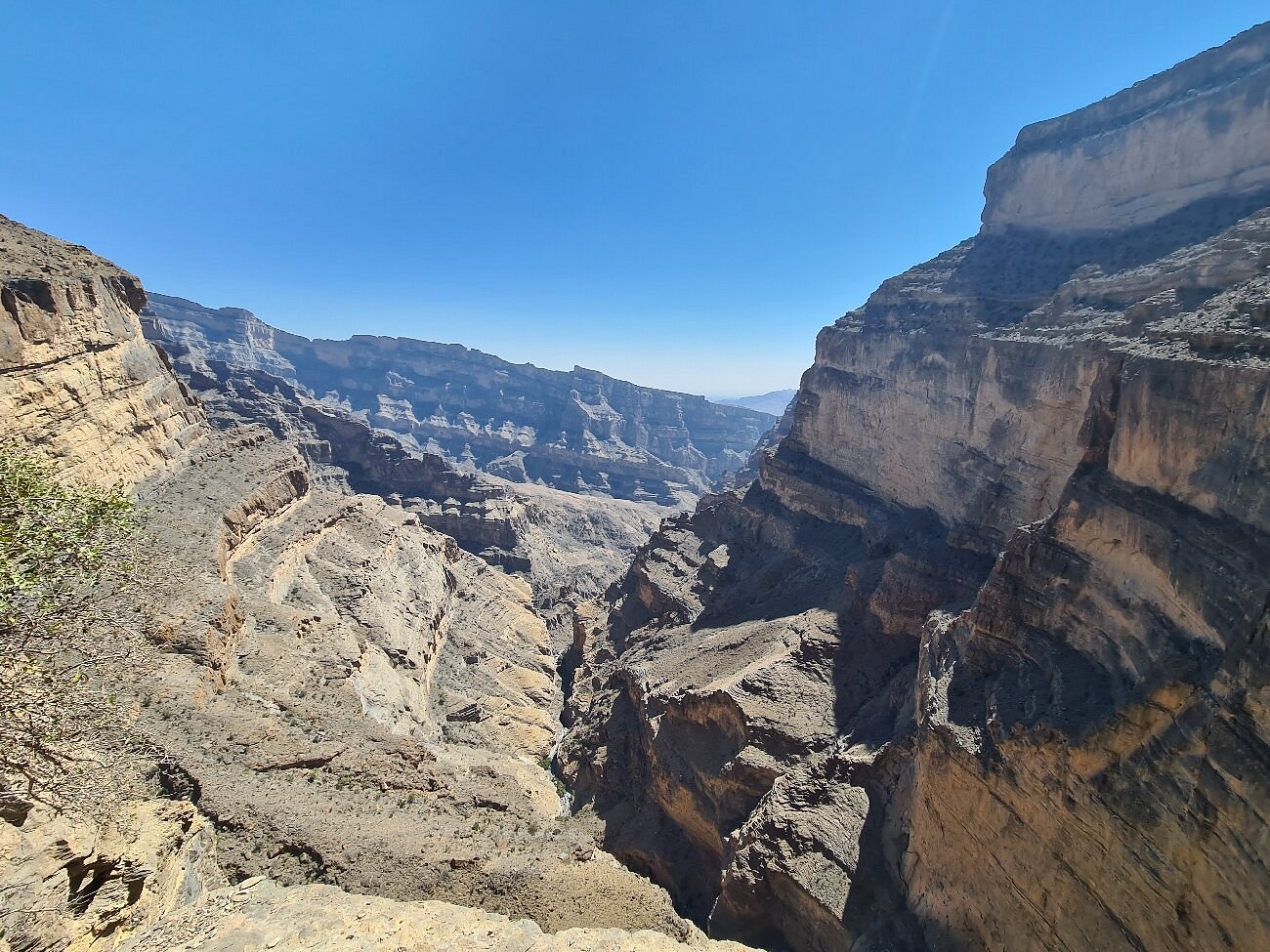 View of Jebel Shams mountain peak from a distance.